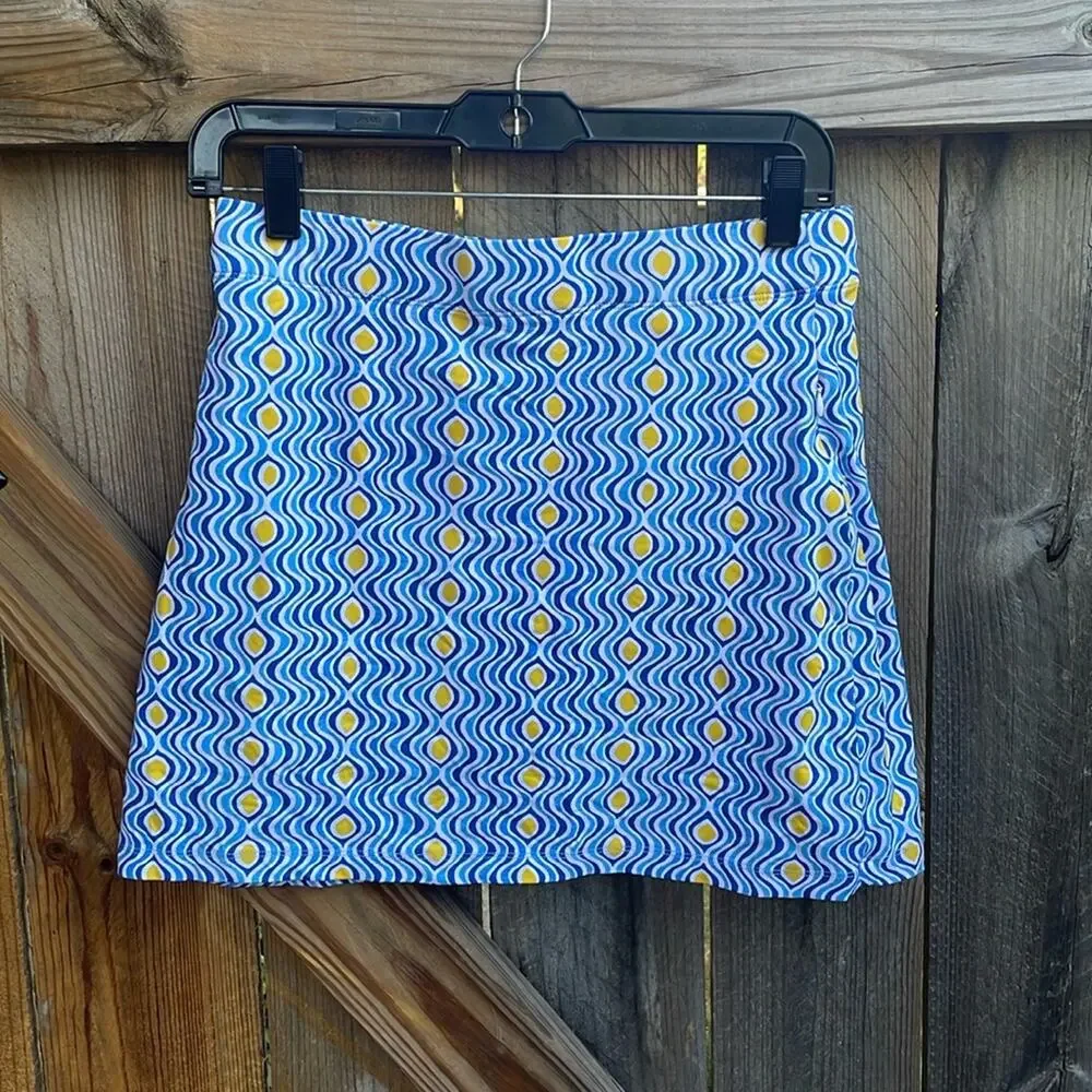 J. McLaughlin Briana Skort XS Blue Yellow - Picture 2 of 7